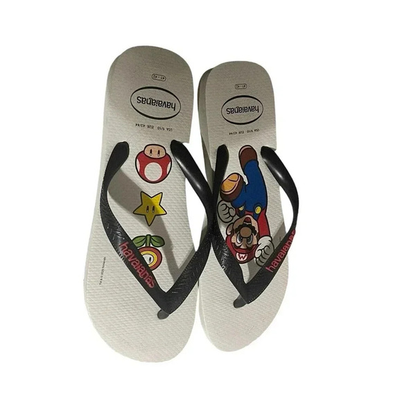 Havaianas Unisex Men’s Mario Bros Sandal White/Black Flip Flop Size 9/10 RARE main image 12